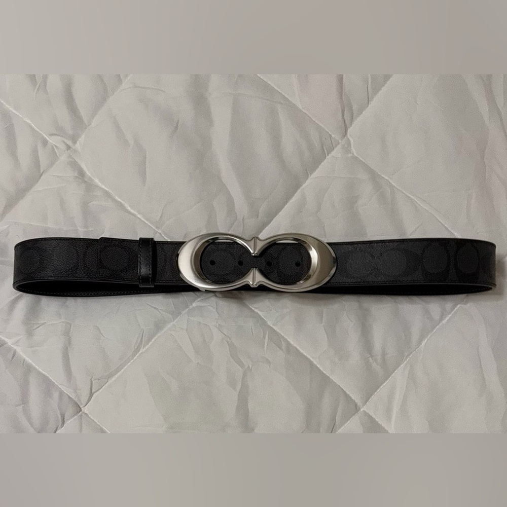 Coach Black Belt with Silver Buckle
